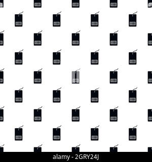 Barcode tag pattern, simple style Stock Vector