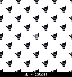 Surfers shaka sign pattern, simple style Stock Vector