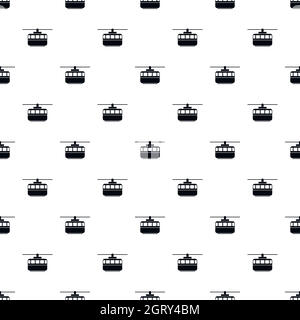 Ski lift pattern, simple style Stock Vector