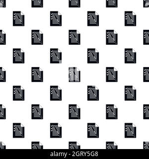 Shopping list and pen pattern, simple style Stock Vector