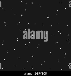 Hand drawn dots on a black background. Vector seamless pattern Stock Vector