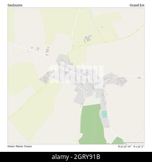 Saulxures, Haute-Marne, France, Grand Est, N 47 57' 19'', E 5 35' 5'', map, Timeless Map published in 2021. Travelers, explorers and adventurers like Florence Nightingale, David Livingstone, Ernest Shackleton, Lewis and Clark and Sherlock Holmes relied on maps to plan travels to the world's most remote corners, Timeless Maps is mapping most locations on the globe, showing the achievement of great dreams Stock Photo