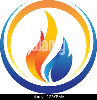 Fire flame Logo Template vector icon Oil, gas and energy logo Stock Vector