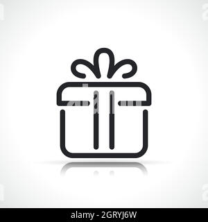 gift box thin line icon Stock Vector