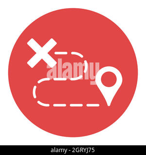 Route vector flat isolated white glyph icon. Navigation sign Stock Vector