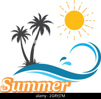 summer  logo icon vector illustration Stock Vector