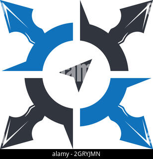compass logo vector tempate ilustration Stock Vector