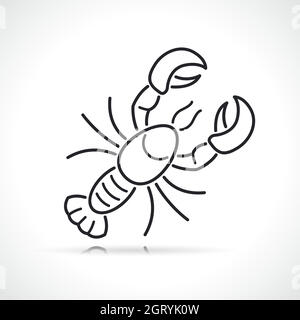 lobster or seafood line illustration Stock Vector