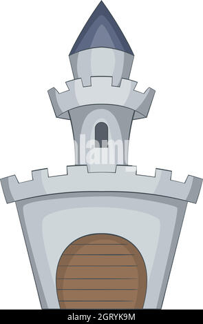 Medieval royal castle icon, cartoon style Stock Vector