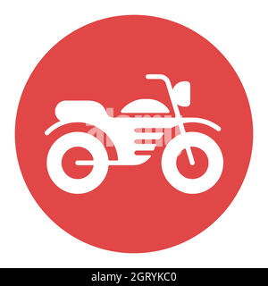 Motorcycle flat vector white glyph icon design isolated Stock Vector