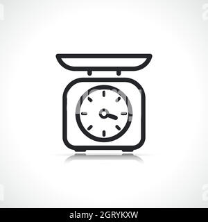 kitchen scale thin line icon Stock Vector