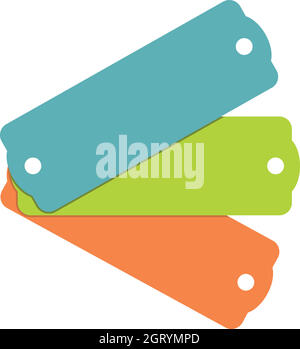 Blank tag labels icon, flat style Stock Vector