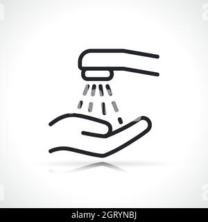 washing your hands line icon Stock Vector