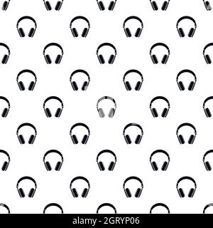 Headphones pattern, simple style Stock Vector