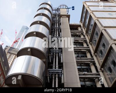 London, Greater London, England, September 21 2021: part of the Lloyds of London modern building Stock Photo