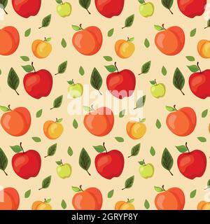 Pattern web pattern apples background texture - Vector illustration Stock Vector