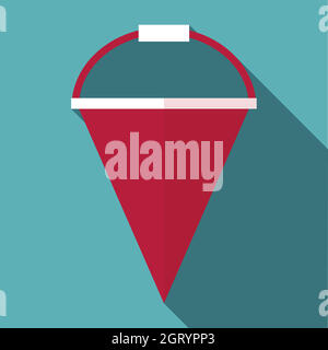 Fire bucket icon, flat style Stock Vector
