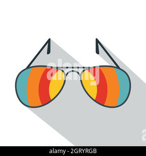 Sunglasses icon, flat style Stock Vector