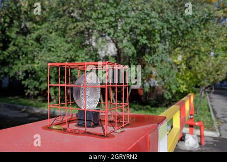 Close up of automatic boom barrier gate entrance Stock Photo