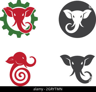 elephant logo vector icon illustration Stock Vector