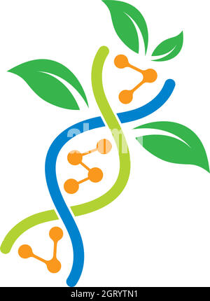 Dna genetic logo icon illustration Stock Vector