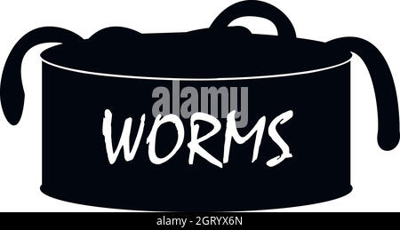 Worms icon, simple style Stock Vector