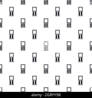 Door with glass pattern, simple style Stock Vector