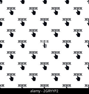 Hand cursor and website pattern, simple style Stock Vector