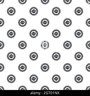 Beer bottle cap pattern, simple style Stock Vector