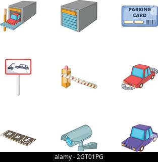 Urban zone icons set, cartoon style Stock Vector Image & Art - Alamy