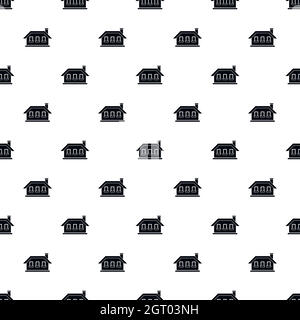 One-storey house pattern, simple style Stock Vector