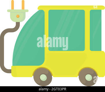 Eco car icon, cartoon style Stock Vector