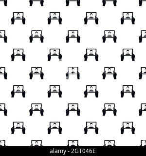 Man taking selfie using tablet pattern Stock Vector