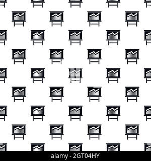 Growth graph on the monitor pattern, simple style Stock Vector
