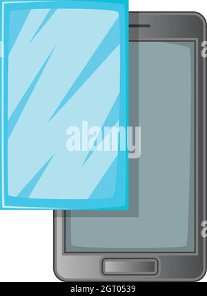 shield phone screen protector cartoon vector illustration Stock Vector ...