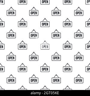 Open door sign pattern, simple style Stock Vector