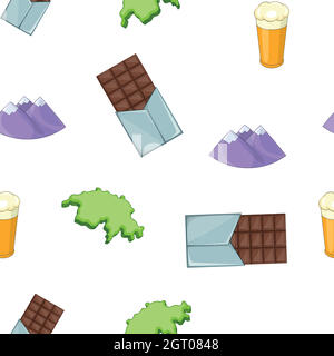 Switzerland pattern, cartoon style Stock Vector