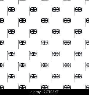 Great Britain flag with flagpole pattern Stock Vector