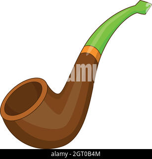 Smoking pipe icon, cartoon style Stock Vector