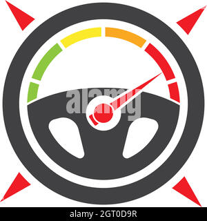 car steering wheel compass concept  logo icon vector illustration Stock Vector