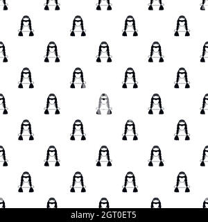 American indian girl pattern, simple style Stock Vector