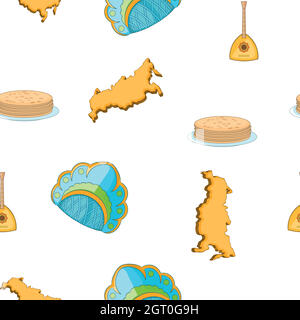 Country Russia pattern, cartoon style Stock Vector