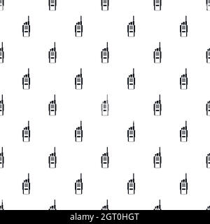 Portable radio transceiver pattern, simple style Stock Vector
