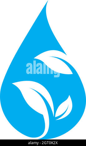 water drop leaf concept  Logo Template vector illustration Stock Vector