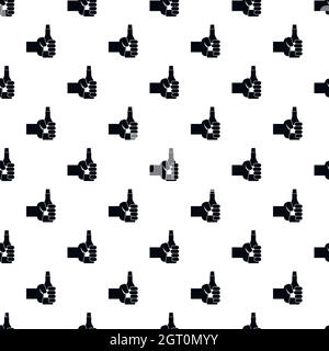 Hand holding beer bottle pattern, simple style Stock Vector