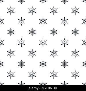 Ship wheel pattern, simple style Stock Vector