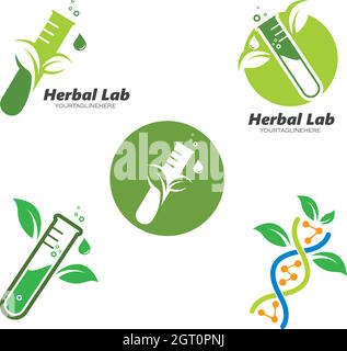 eco herbal laboratory icon logo vector illustration design Stock Vector
