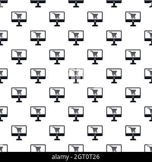 Shopping cart symbol pattern, simple style Stock Vector