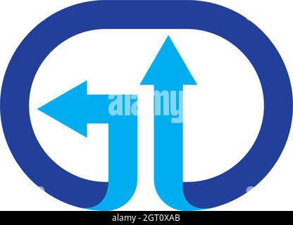 gd letter vecto ricon logo design Stock Vector