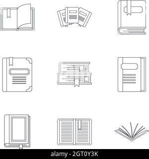 textbooks line icon, outline symbol, vector illustration, concept sign ...